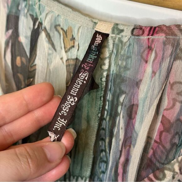 Y2K Mushka By Sienna Rose Multicolor Pleated Burnout Tunic Caftan Fairy Ethereal - Picture 7 of 8